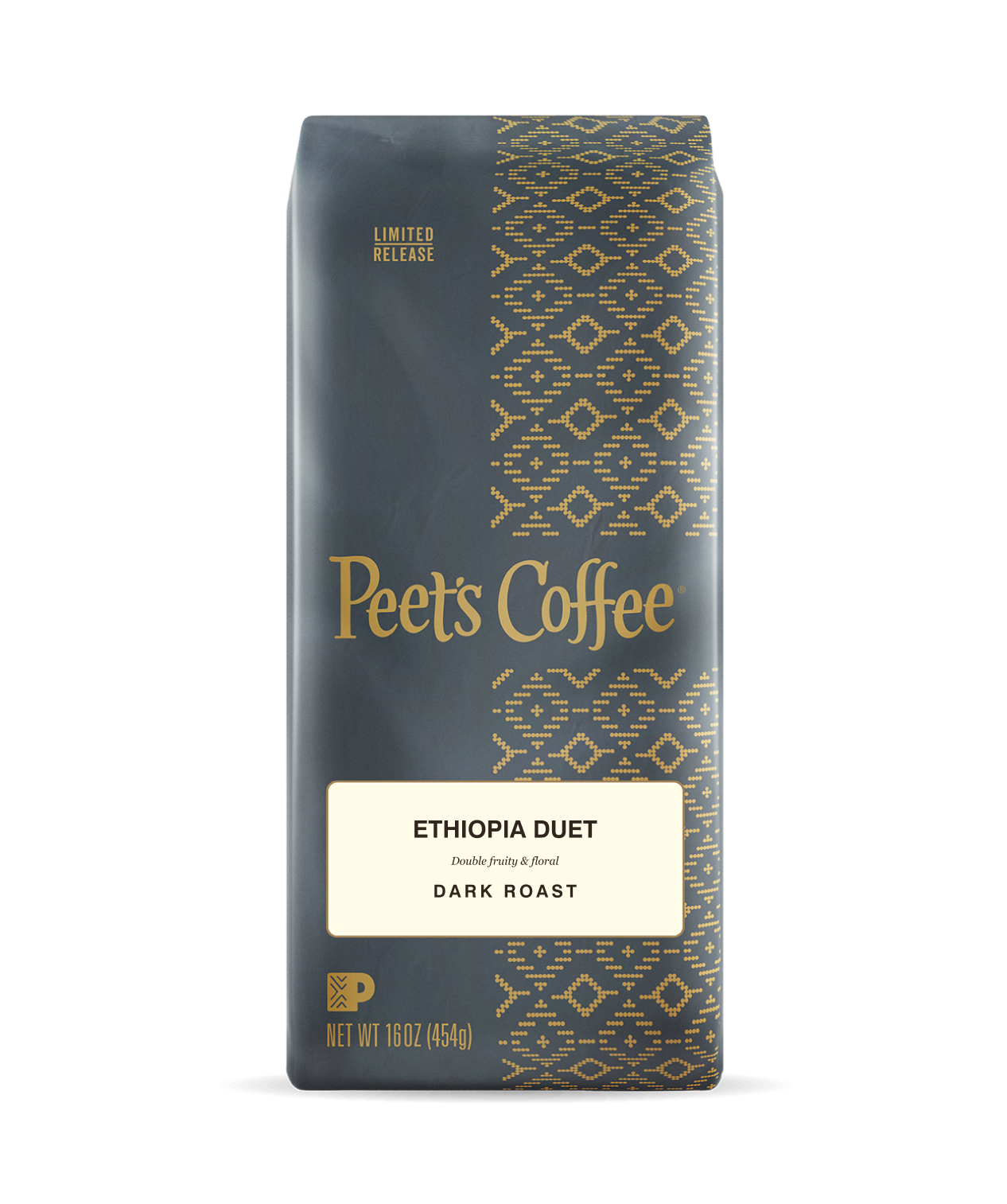 October 24 Lto Coffee beans from Peet's coffee Ethiopia duet in a silver bag
